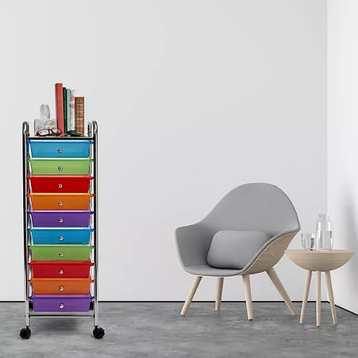 10 Drawer Rolling Storage Cart with Casters F61011