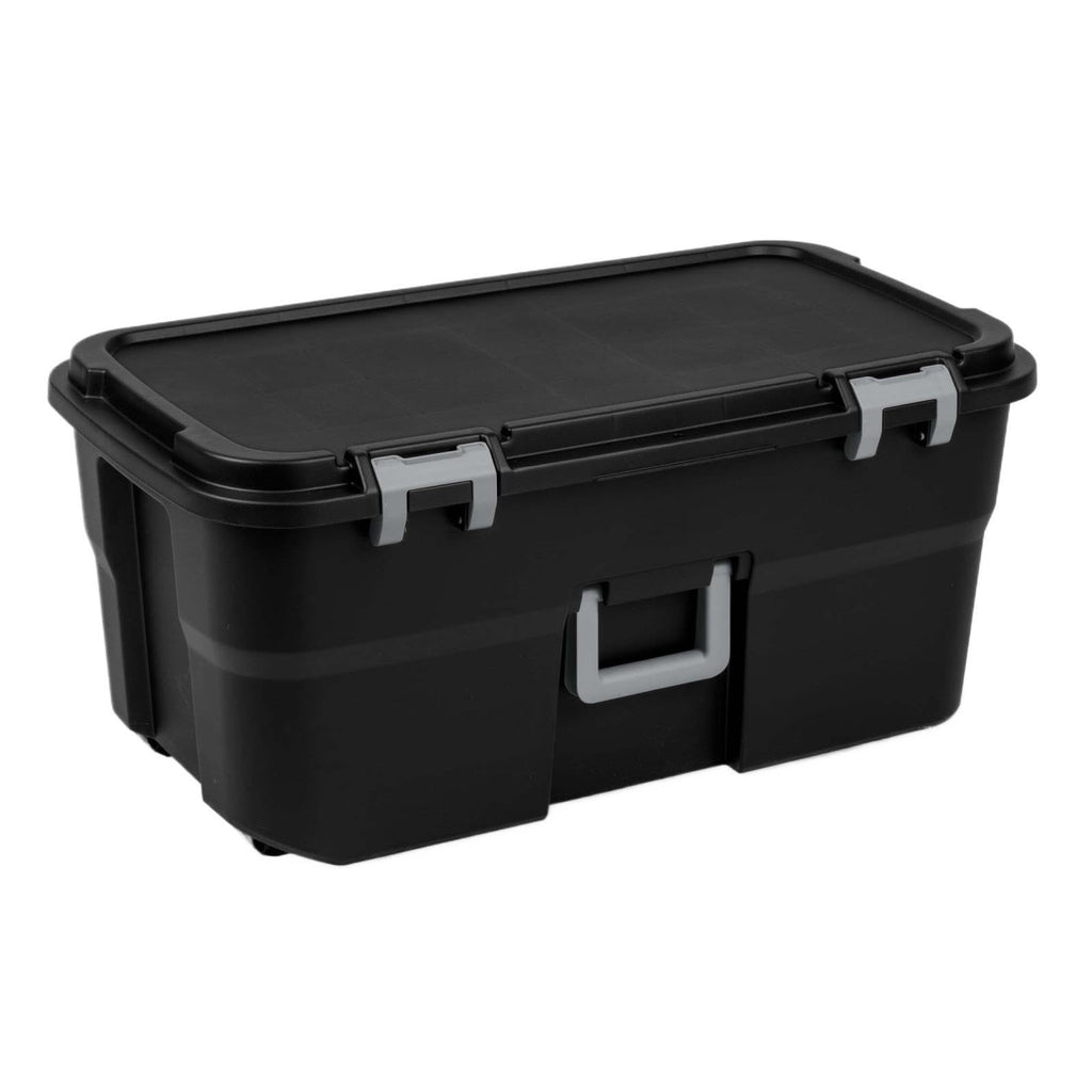 22 Gallon Black Wheeled Plastic Storage Trunk Z76877
