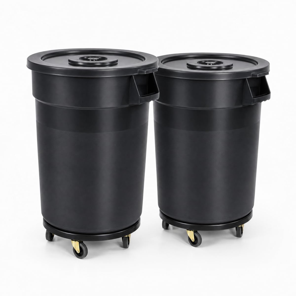 32 Gallon Outdoor Trash Can with Lid and Wheels, 2 Pack M73872