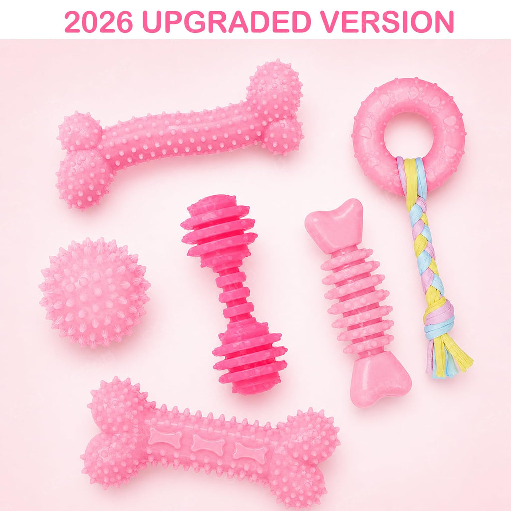 Pink 6 Pack Dog Chew Toys G5857