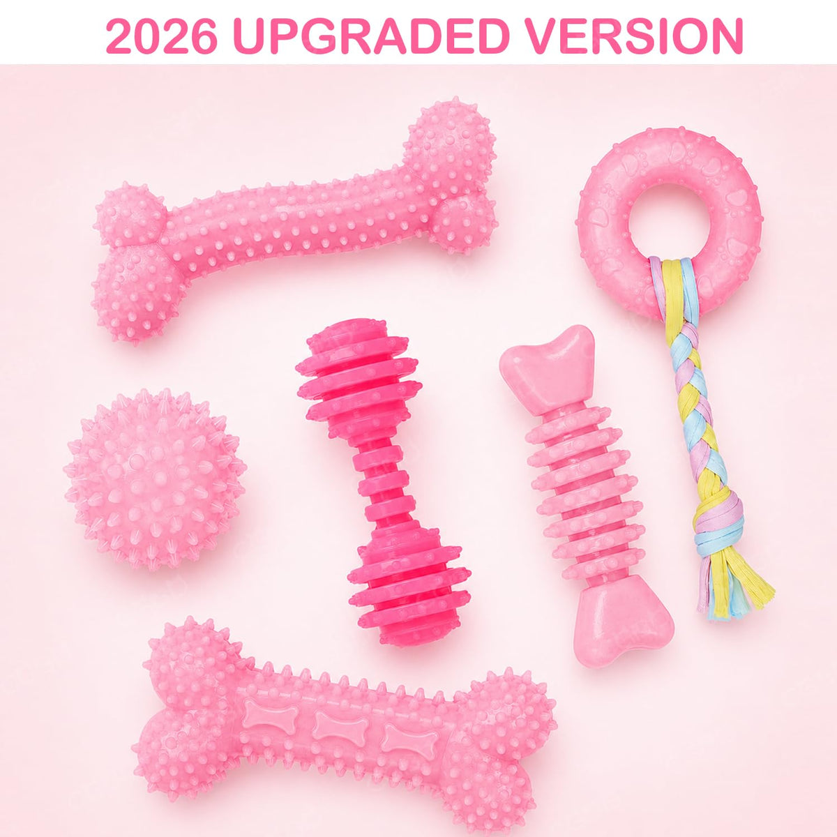 Pink 6 Pack Dog Chew Toys G5857
