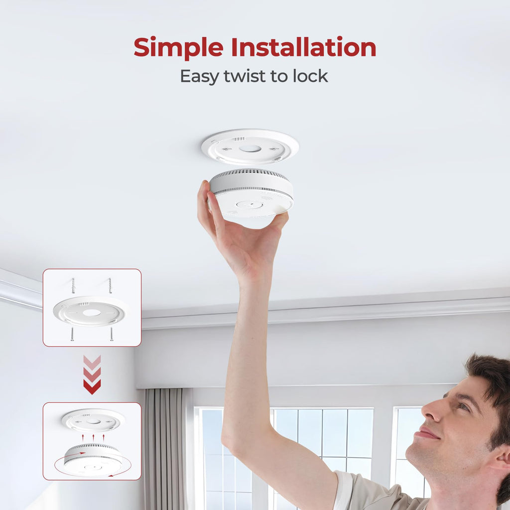 Smoke Detectors 10 Year Sealed Battery Operated 3 Pack Y699
