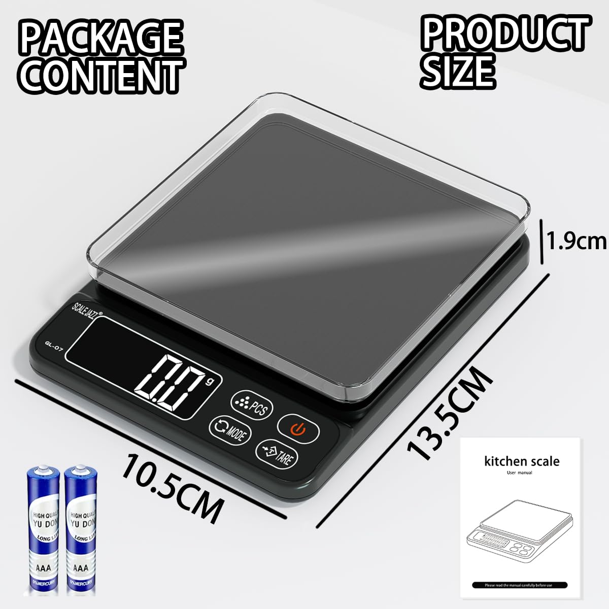 Digital Food Scale 6.6lb Grams Ounces LCD Display T8718