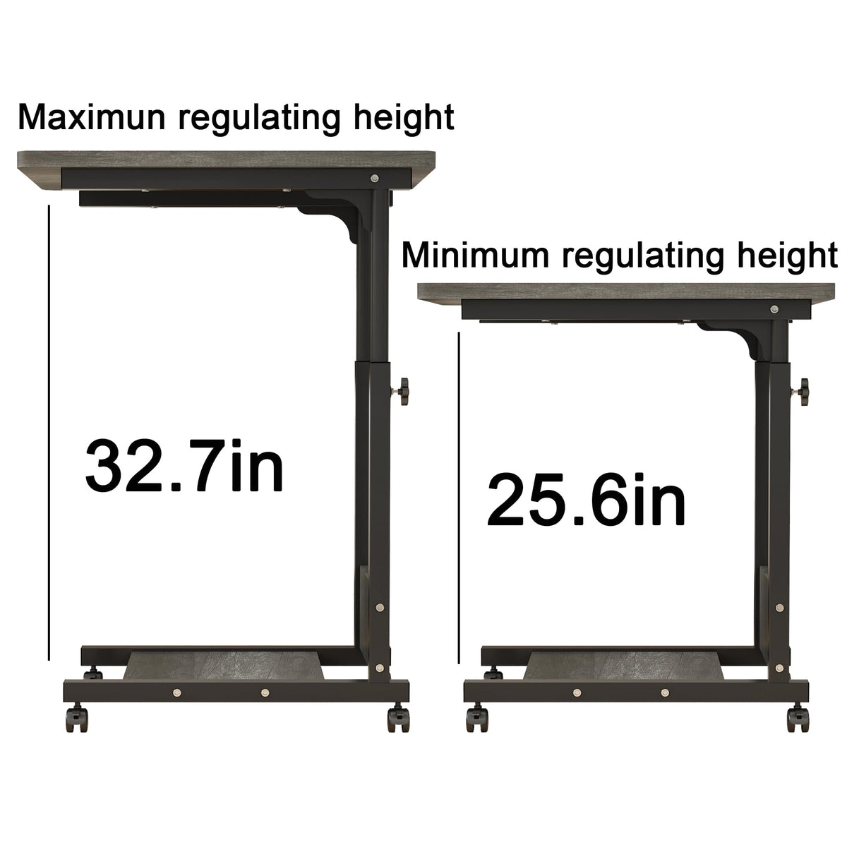 Adjustable Height C Table with Wheels and Storage R877896
