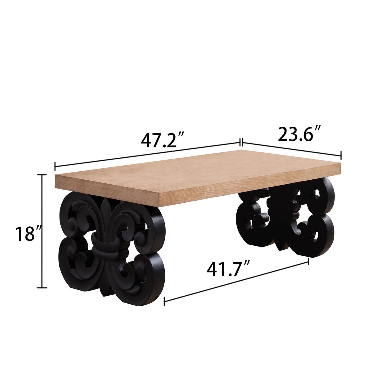 Rectangle Coffee Table with Wood Top Z911043
