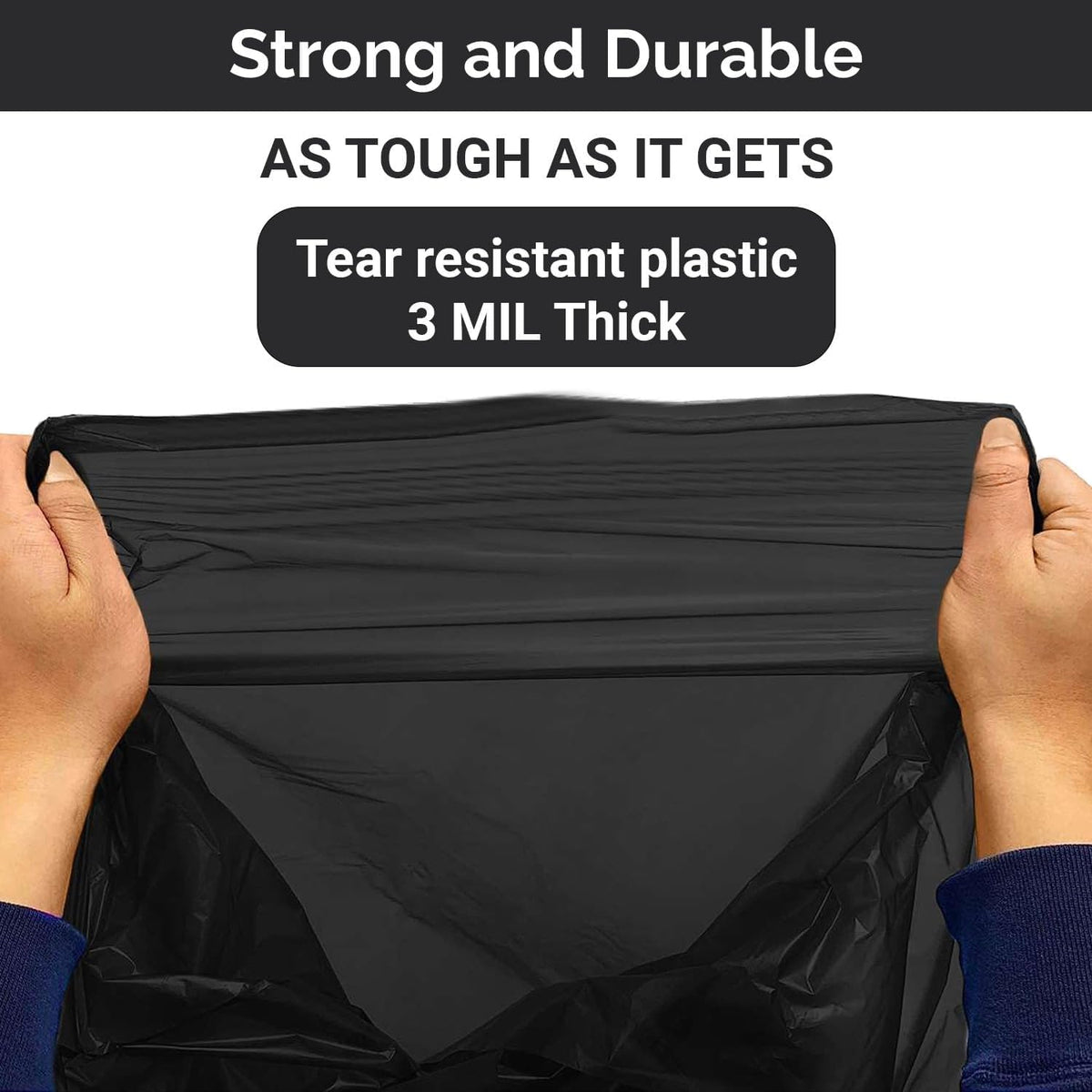 55 Gallon Heavy Duty 3 Mil Black Trash Bags 50 Ct R983143