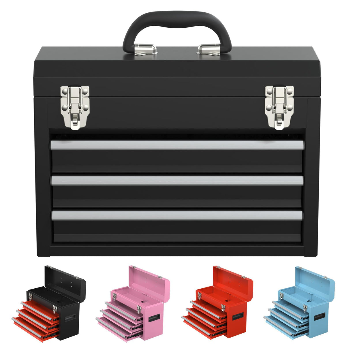 3 Drawer Steel Tool Box with Locking System V399