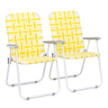Folding Webbed Camping Chair Set of 2 Yellow R469