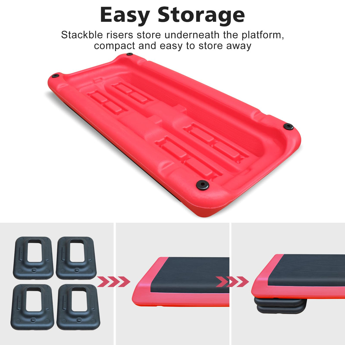 28.5'' Adjustable Aerobic Step Platform with 4 Stackable Risers O431