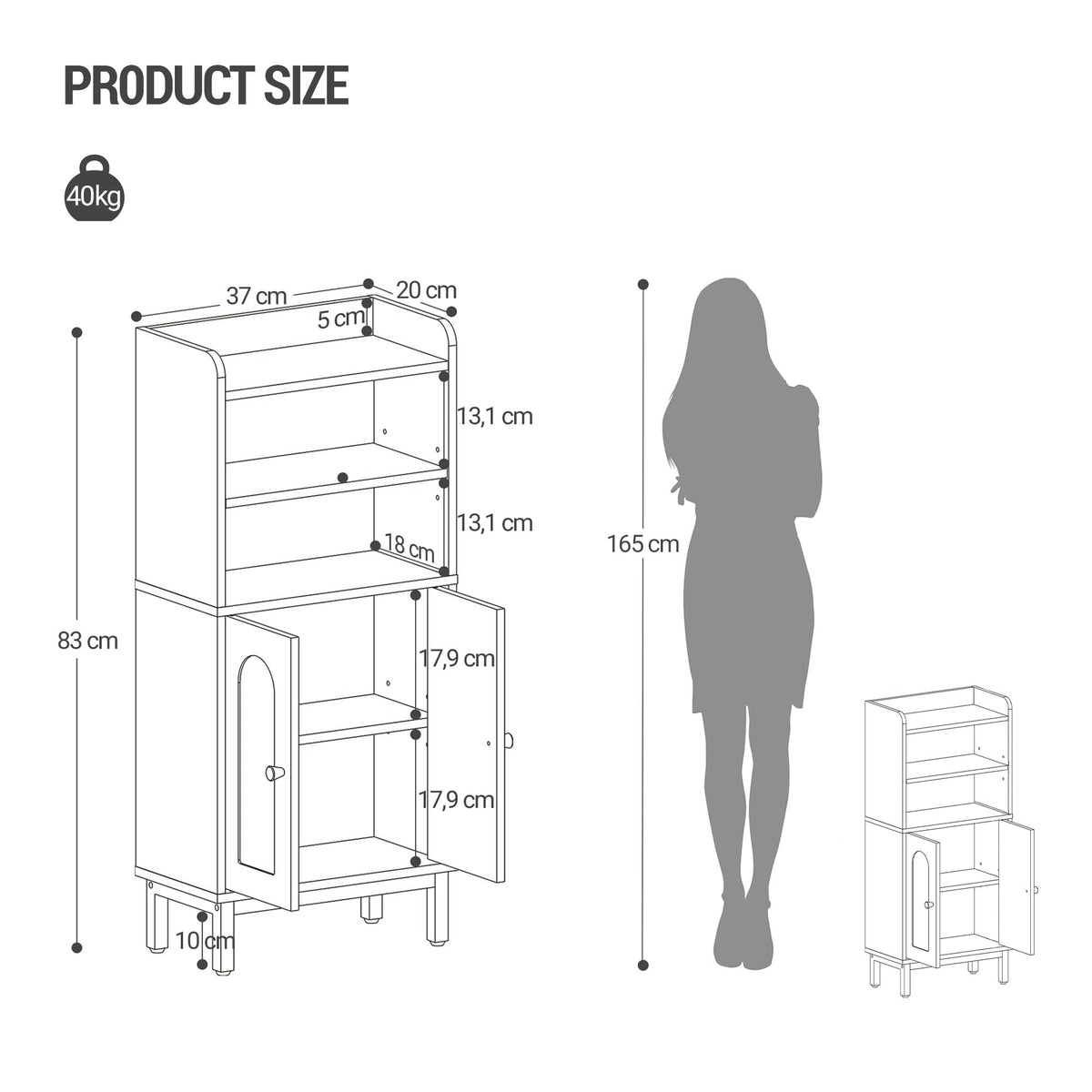 Bathroom Storage Cabinet with 2 Door J825904