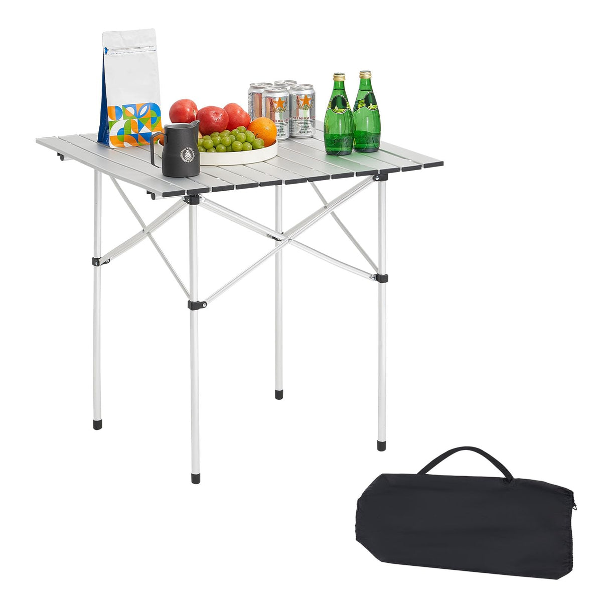 Folding Camping Table 28 inch Silver M495