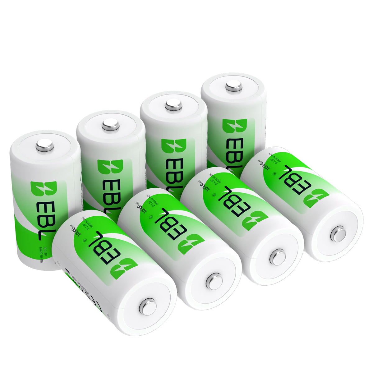 8 Pack 10000mAh Ni-MH D Rechargeable Batteries E73074
