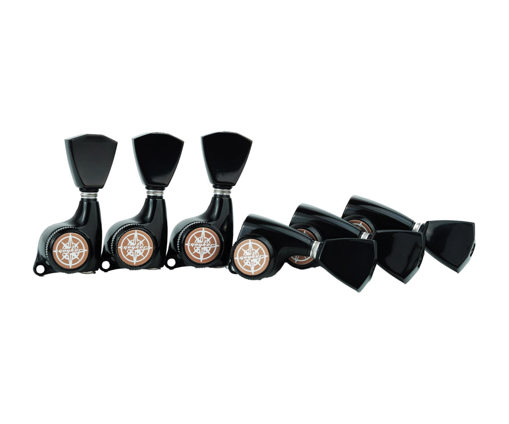 Locking Guitar Tuners 3L + 3R Black H503873