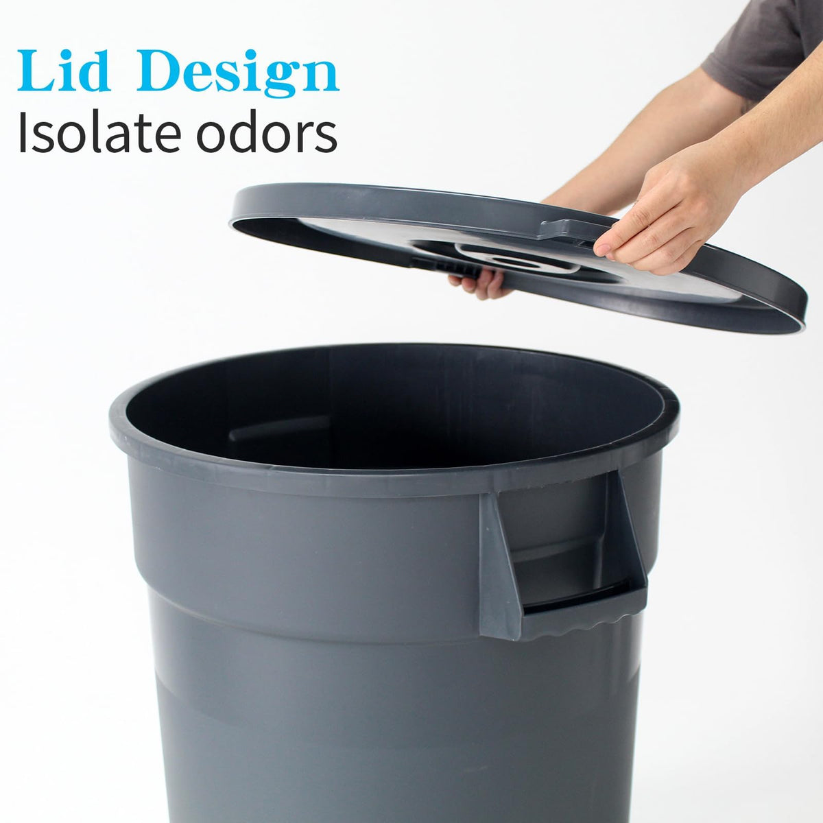 32 Gallon Outdoor Trash Can with Lid and Wheels, 2 Pack M73872