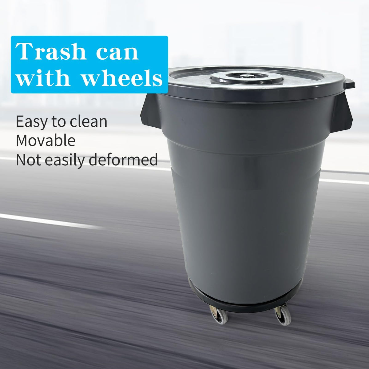 32 Gallon Outdoor Trash Can with Lid and Wheels, 2 Pack M73872