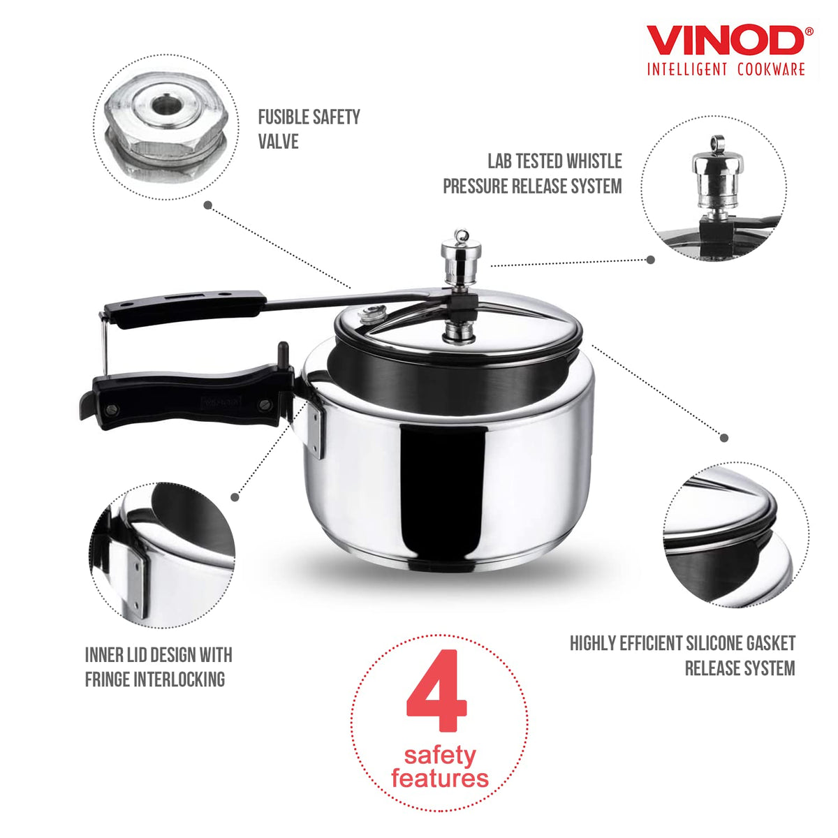 3 Liter Stainless Steel Pressure Cooker A8015