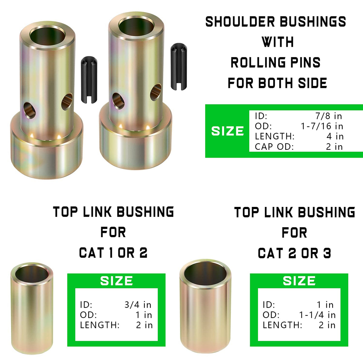 Quick Hitch Bushing Kit with Top Link and Lynch Pin D4123