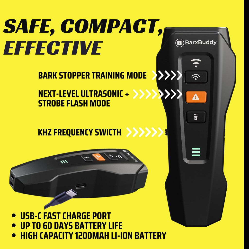 Long Range Ultrasonic Rechargeable Anti Bark Device for Dogs (Black) R856393