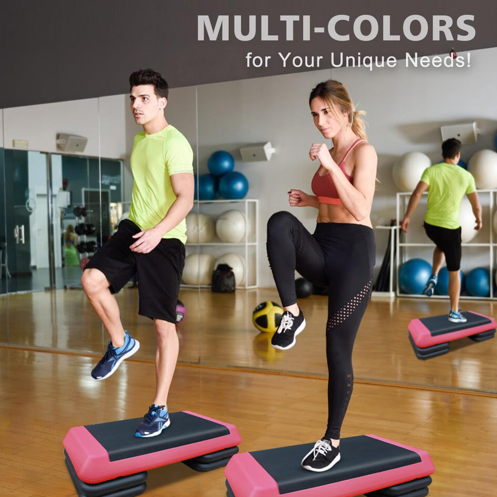 28.5'' Adjustable Aerobic Step Platform with 4 Stackable Risers O431