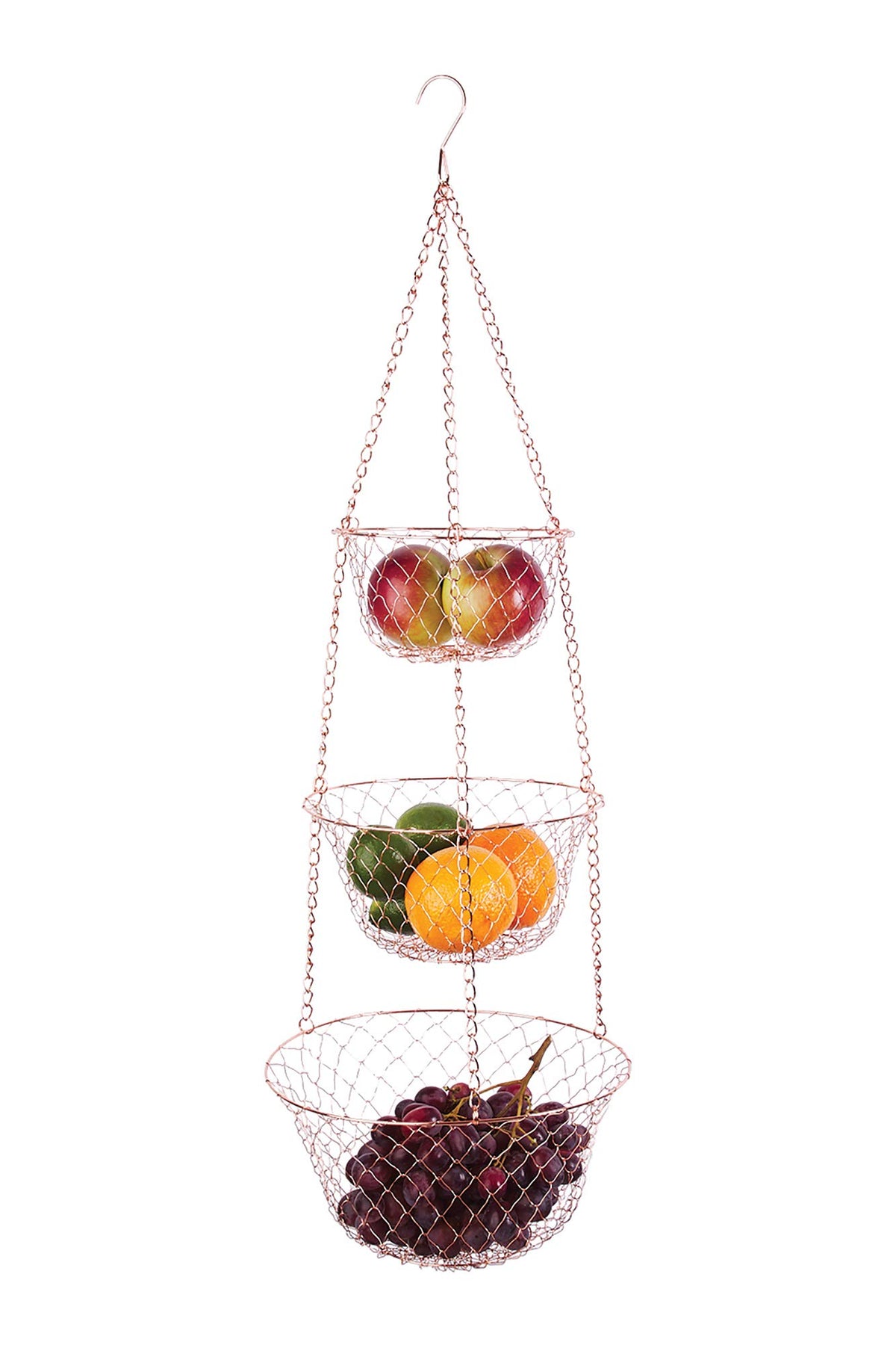 3-Tier Copper Hanging Fruit Baskets R327440