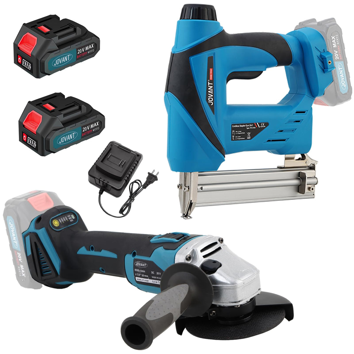 2-in-1 Cordless Nail Gun with Angle Grinder E836