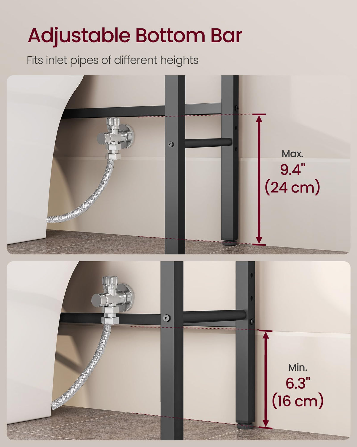4-Tier Over the Toilet Storage with Basket V1293