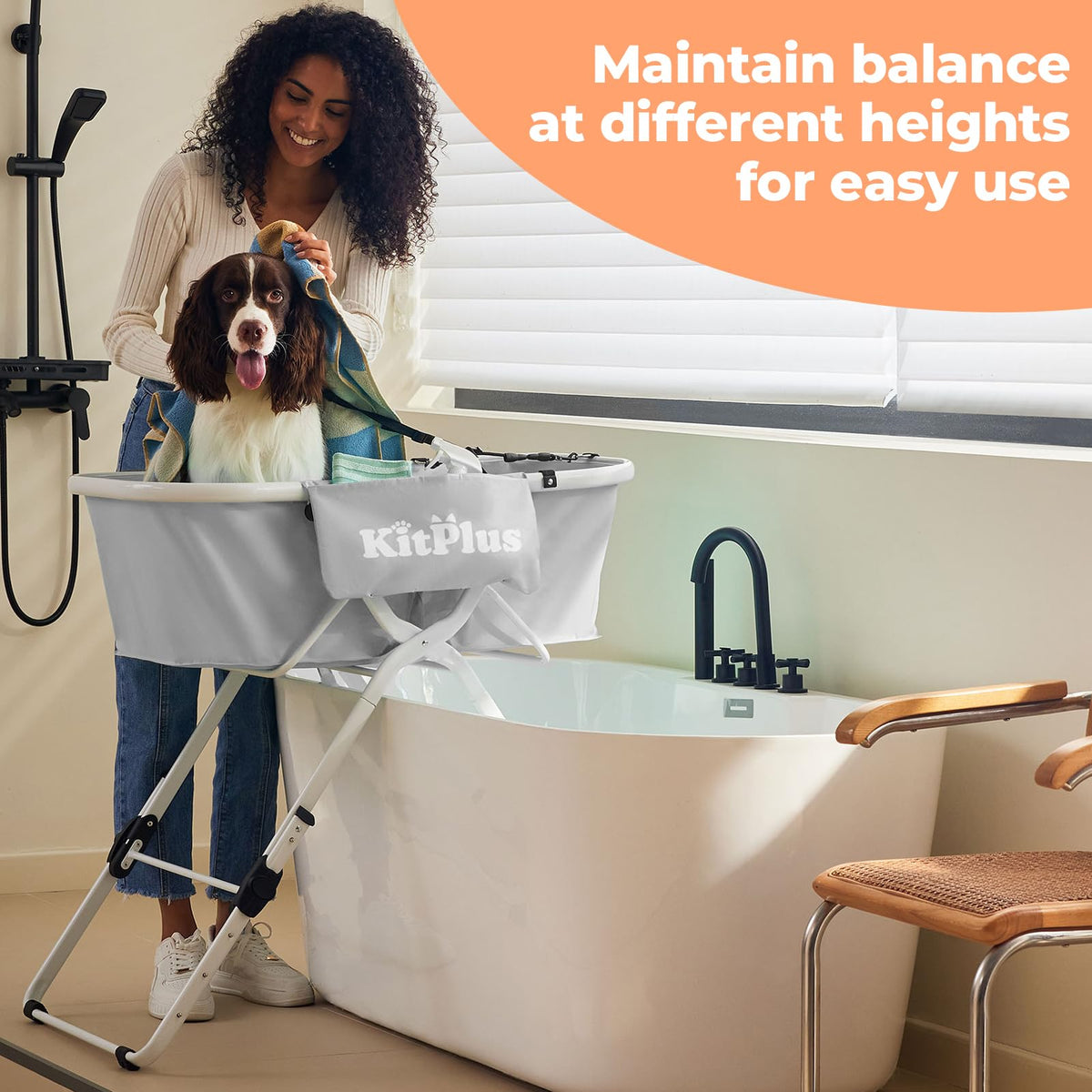 Portable 5 Height Adjustable Dog Bathtub U281