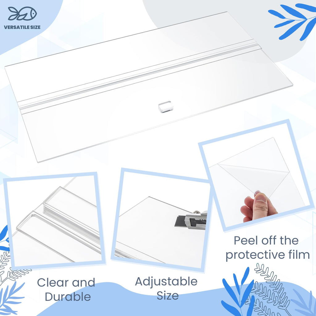 Clear Acrylic Aquarium Canopy Set 19.37 x 9.37 x 0.28 Inch Q516