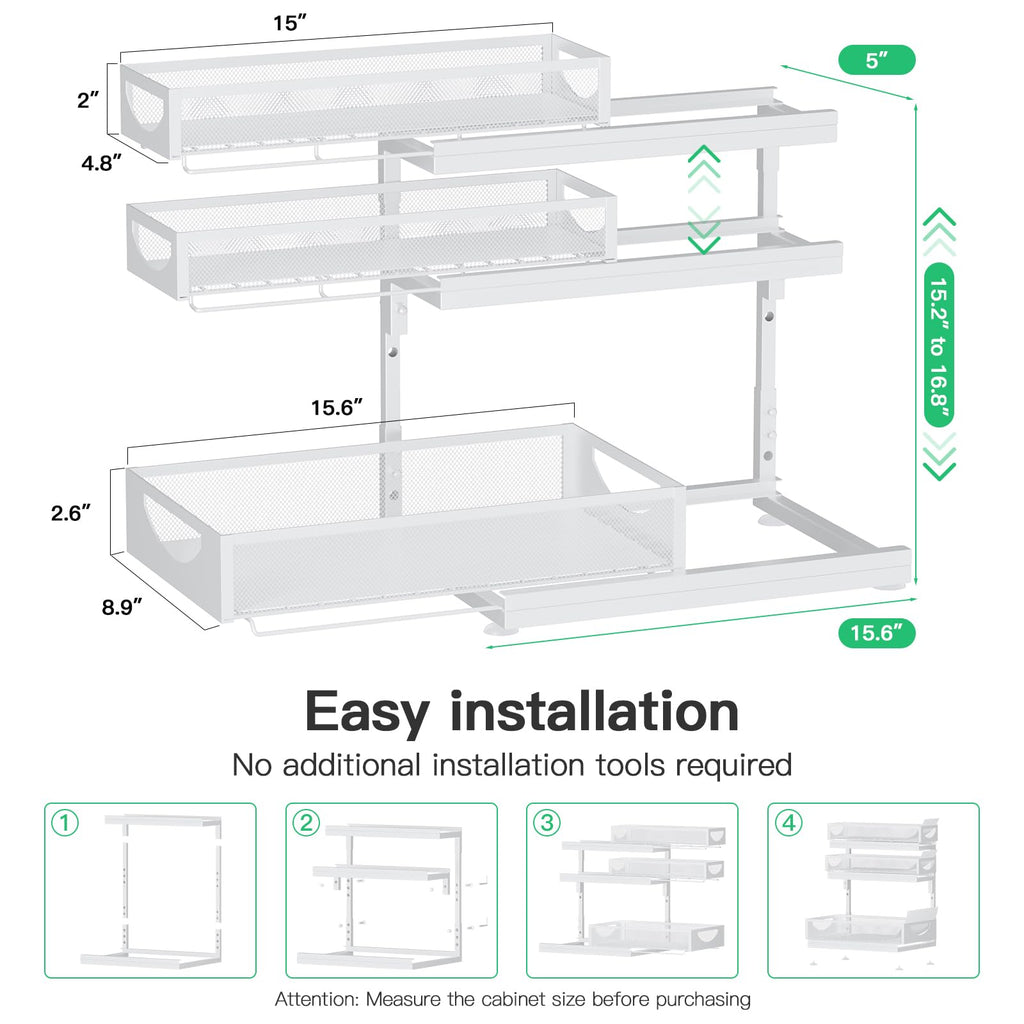 2-Pack 3-Tier Pull Out Under Sink Organizer Q249524