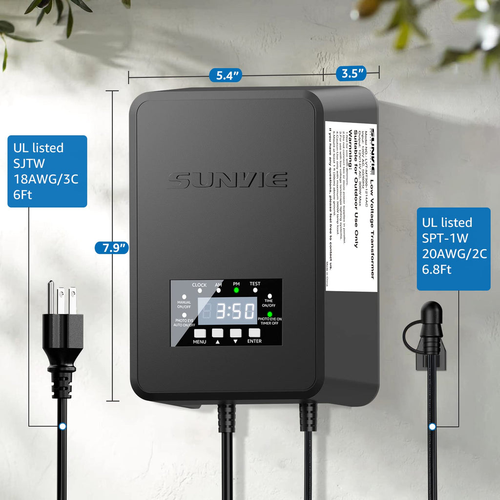 200W Low Voltage Landscape Transformer with Timer & Photocell Sensor Q139