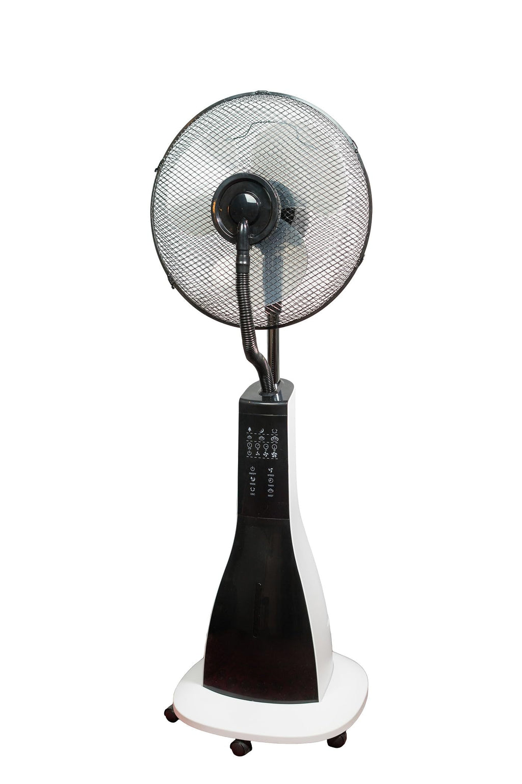 47" Misting Oscillating Pedestal Fan with Water Tank, Remote, Timer, 3 Speeds, Black White Y6917