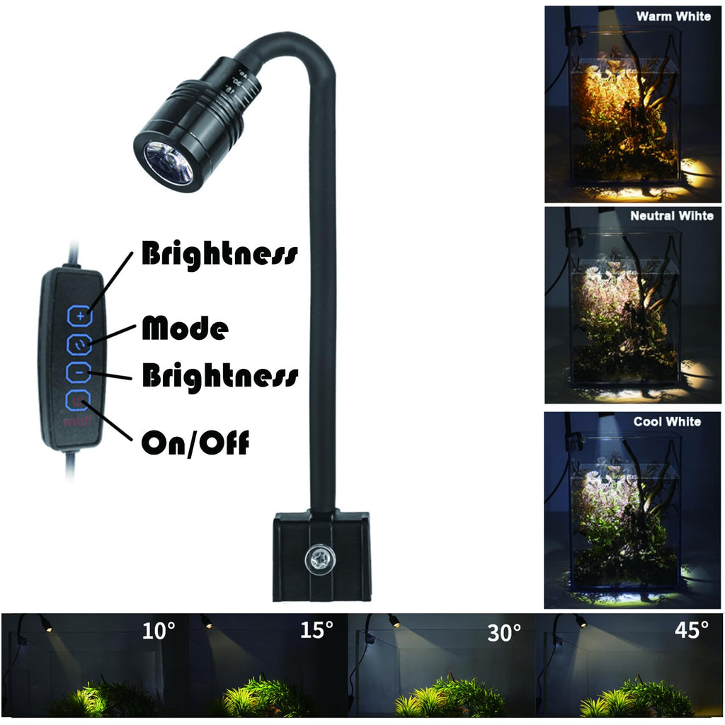 1.5 Gallon Glass Fish Tank Kit with Filter and LED Light D91936