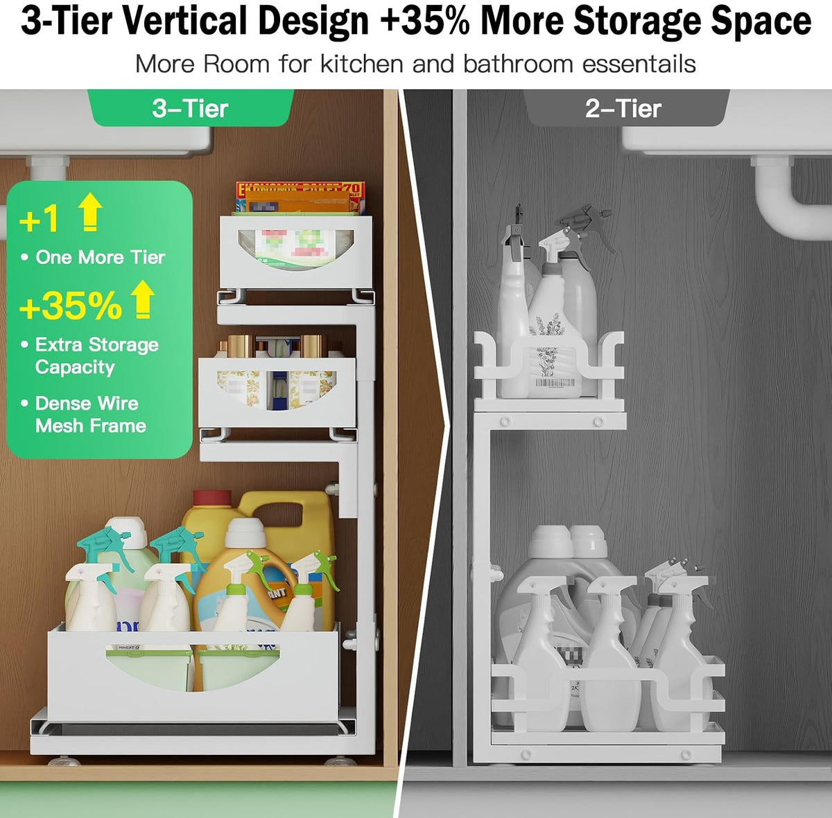 2-Pack 3-Tier Pull Out Under Sink Organizer Q249524