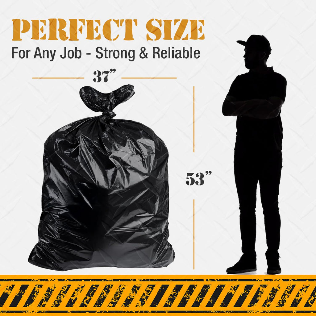 55 Gallon Heavy Duty 3 Mil Black Trash Bags 50 Ct R983143