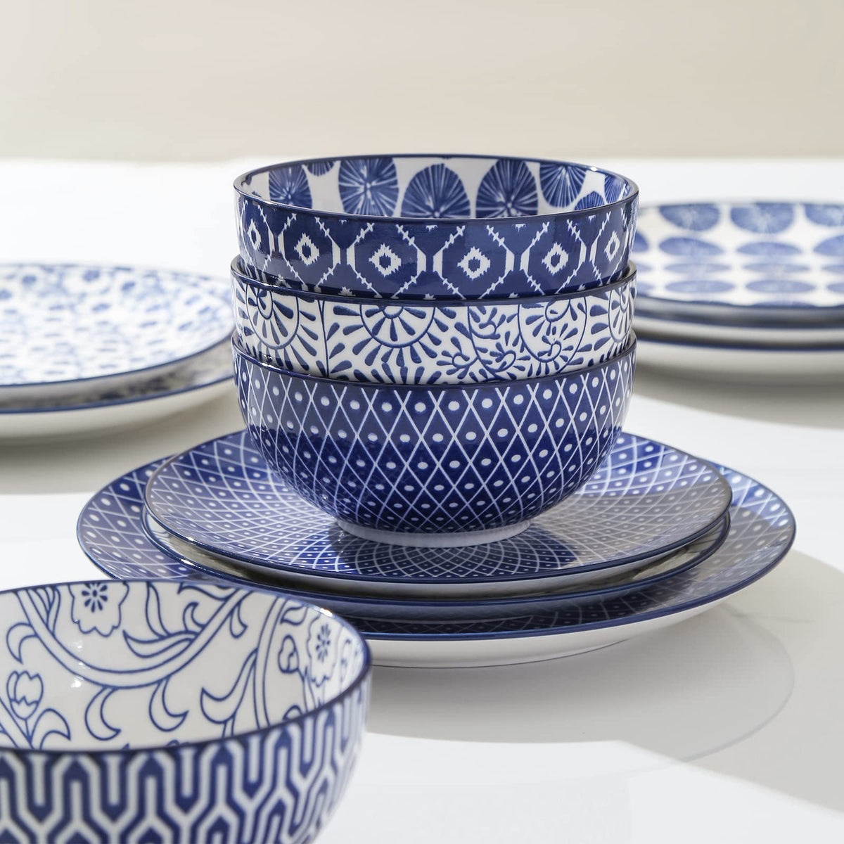 Ceramic Dinnerware Sets 12 Piece Cappuccino Cups with Saucers and Metal Stand C163