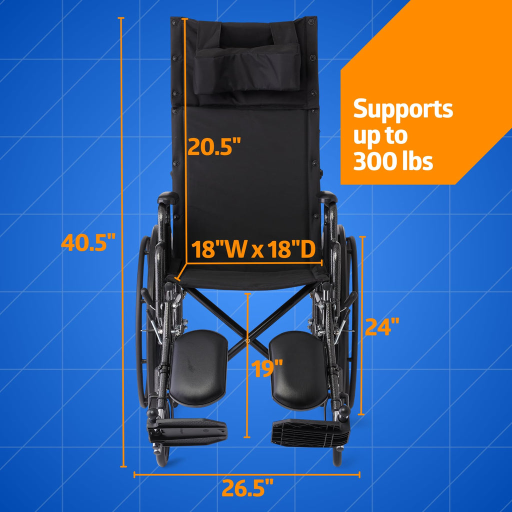 Reclining Wheelchair with Elevating Leg Rests E86252