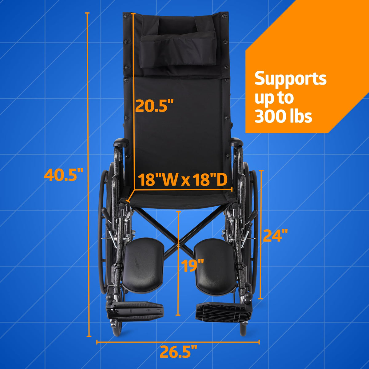 Reclining Wheelchair with Elevating Leg Rests E86252