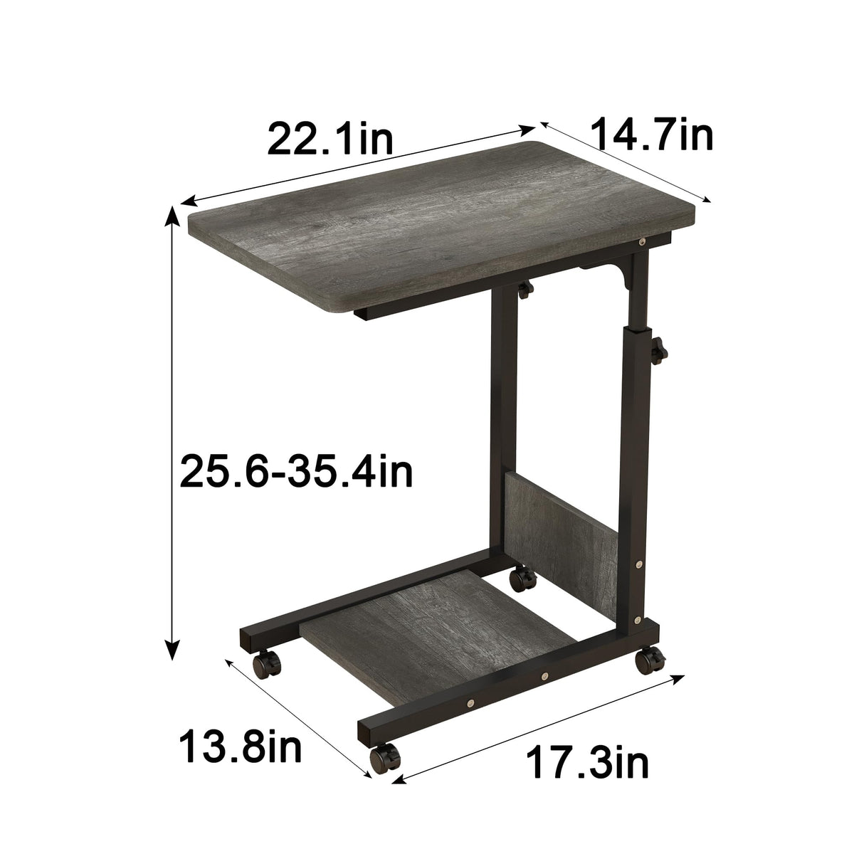 Adjustable Height C Table with Wheels and Storage R877896