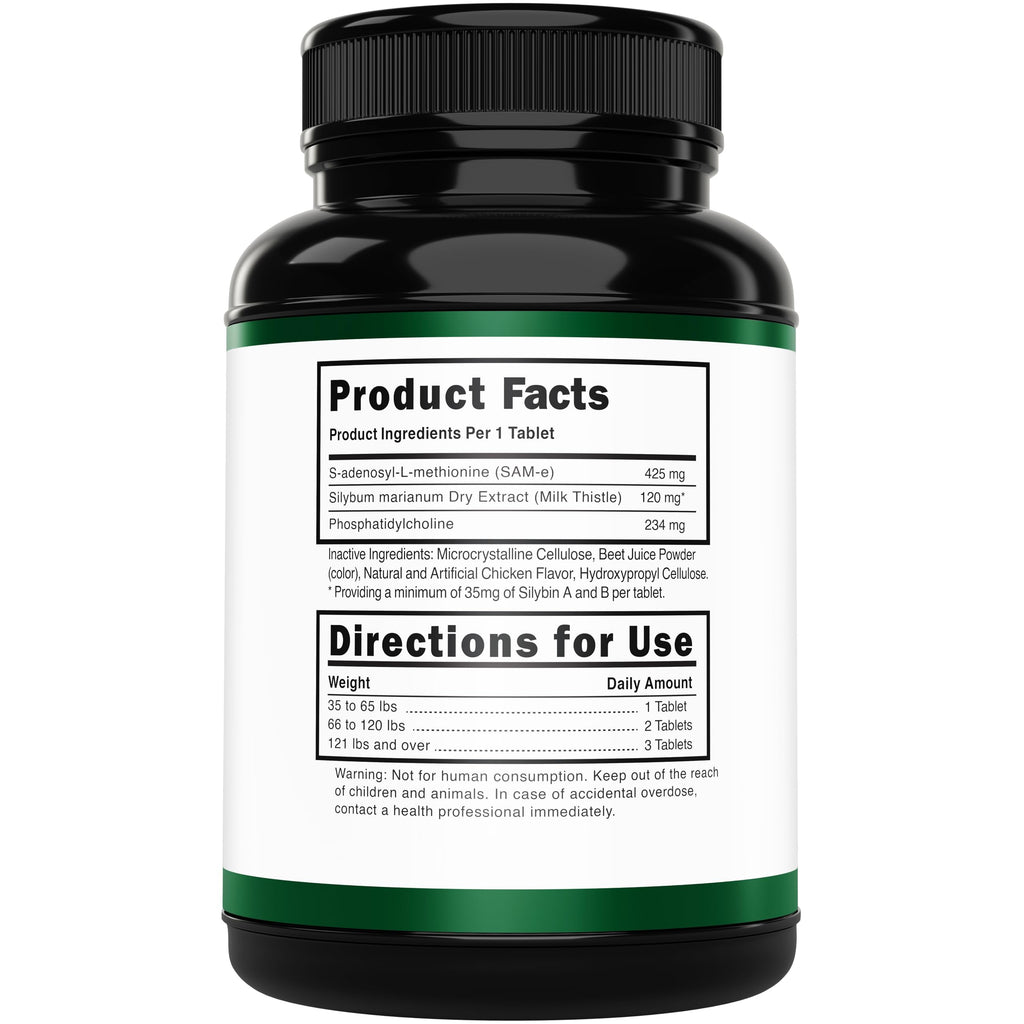 Liver Support Supplement for Large Dogs with Milk Thistle - 30 Chewable Tablets W582