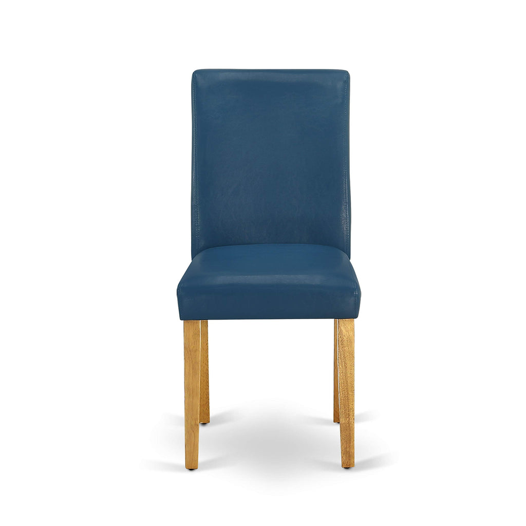 5 Piece Oak Dining Set with Dropleaf Table and 4 Blue Chairs J56099