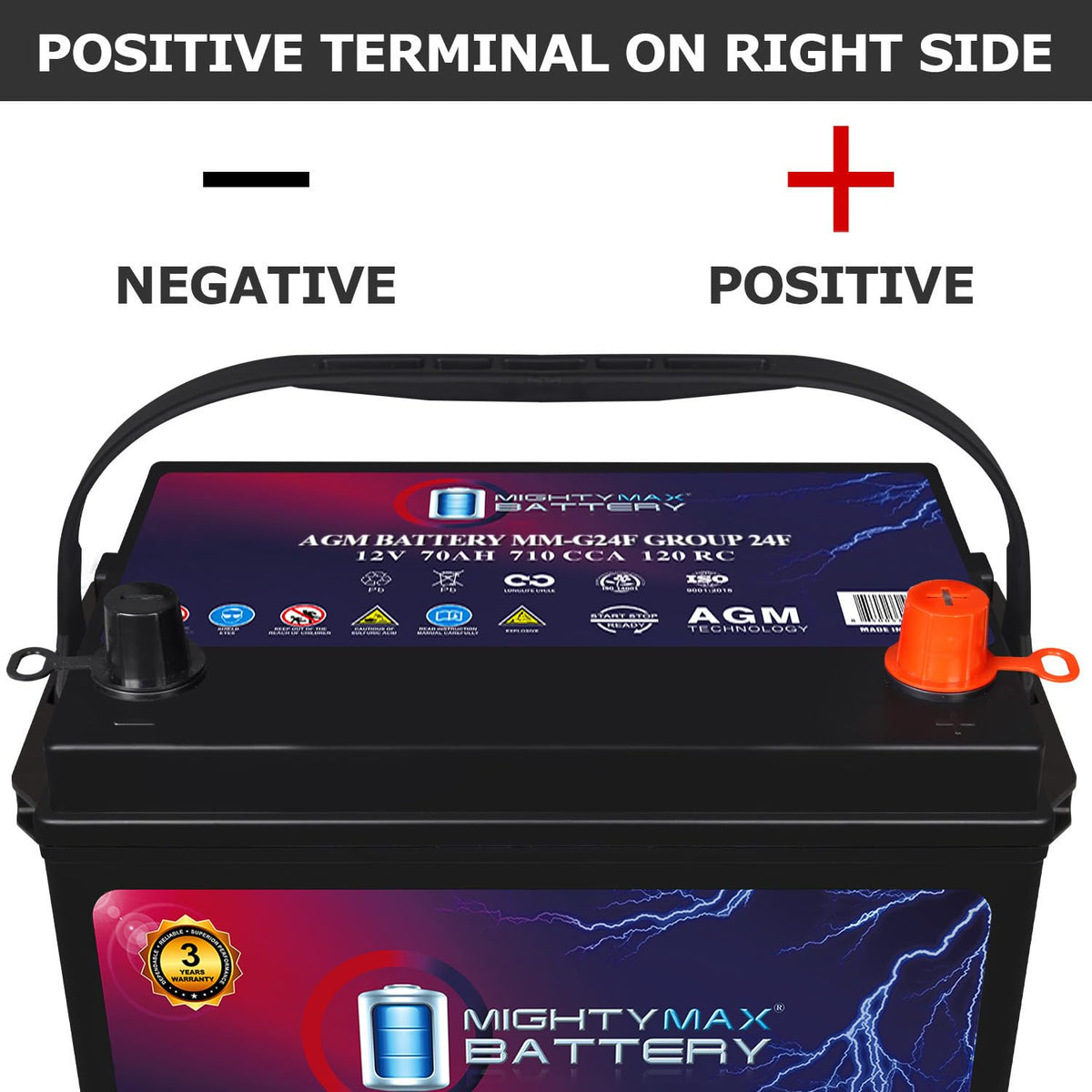12V 70Ah AGM Replacement Battery H4190