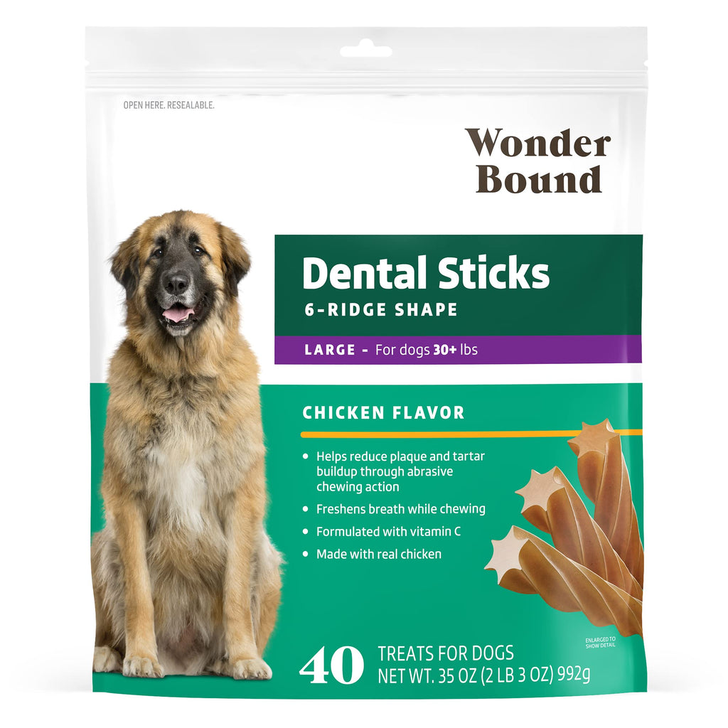 Chicken Flavor Dental Sticks for Large Dogs, 40 Count X625