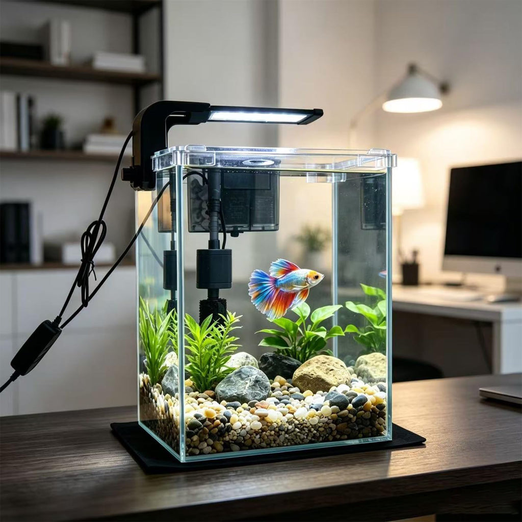 2 Gallon Betta Fish Tank with Filter and Light W204