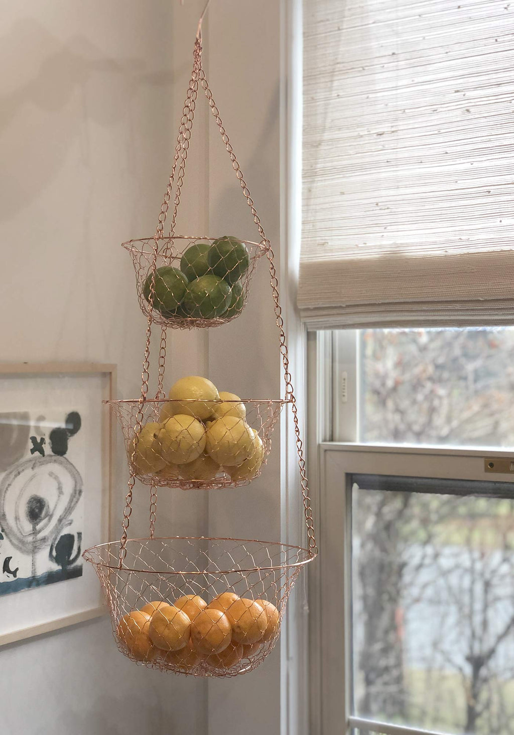 3-Tier Copper Hanging Fruit Baskets R327440