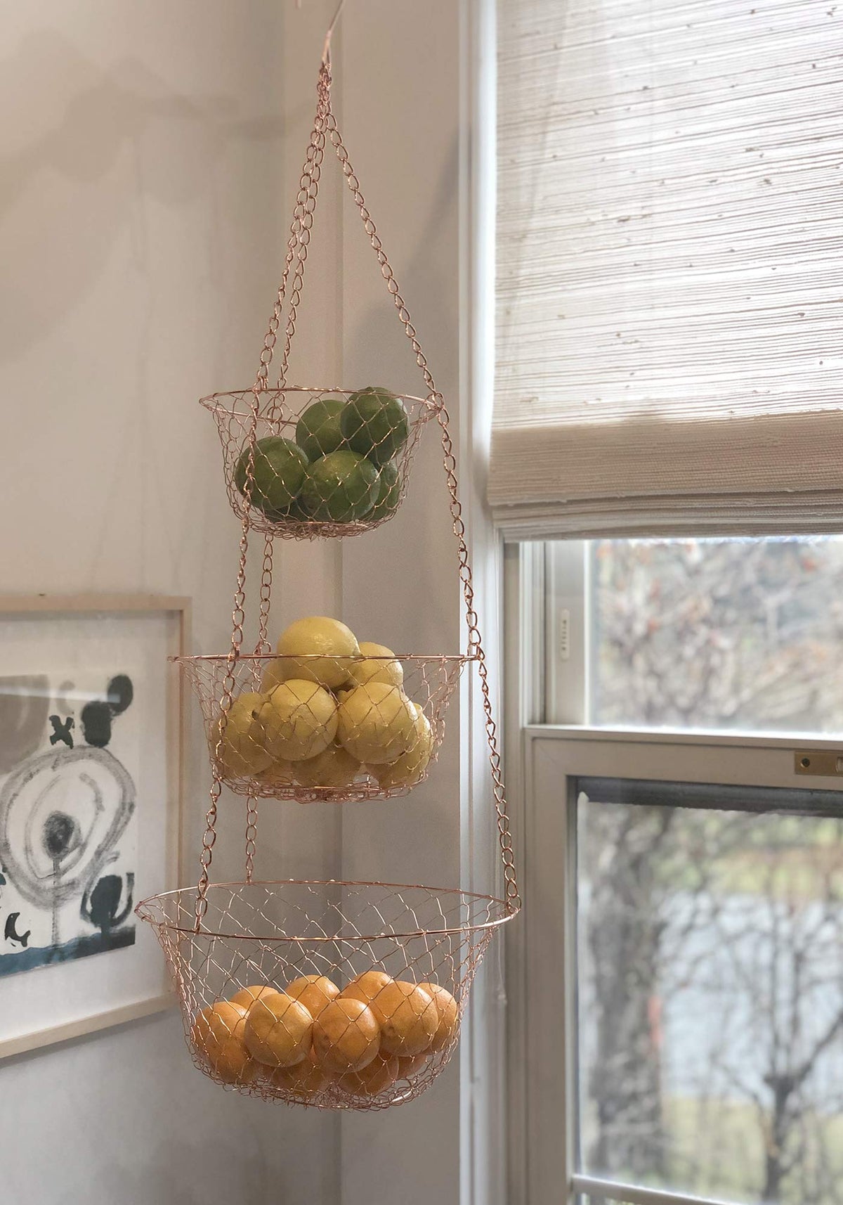 3-Tier Copper Hanging Fruit Baskets R327440