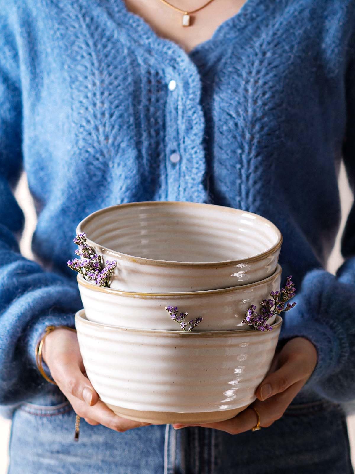 Ceramic Soup Bowl Set 42 oz 7 Inch Set of 4 Arctic White X22874