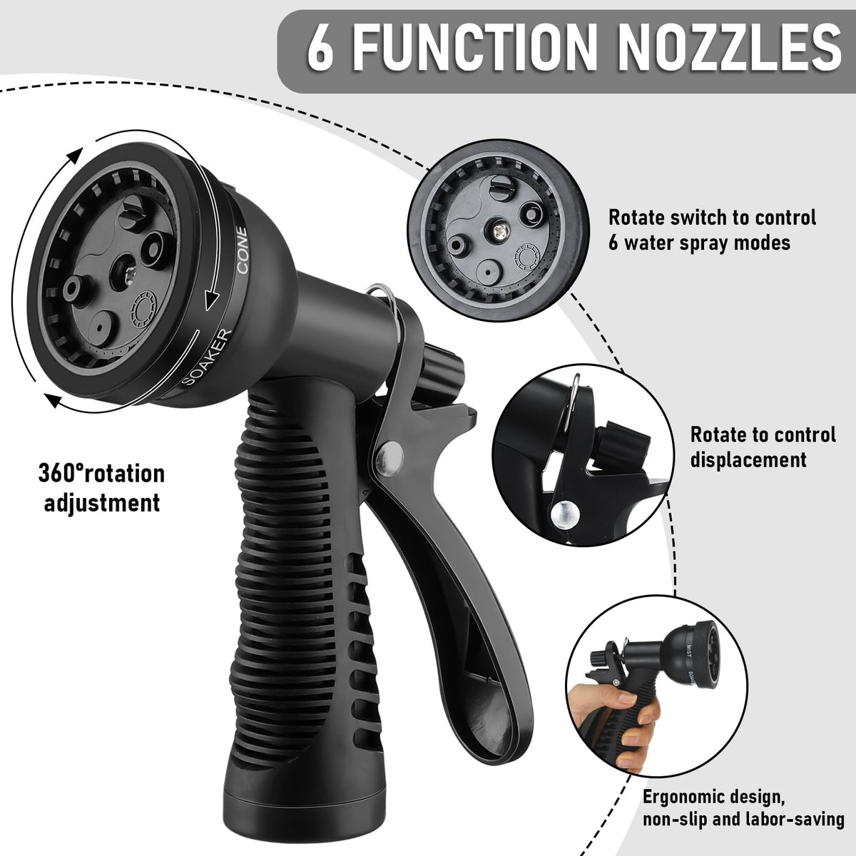 Expandable Coil Garden Hose 100 ft with Spray Nozzle I71365