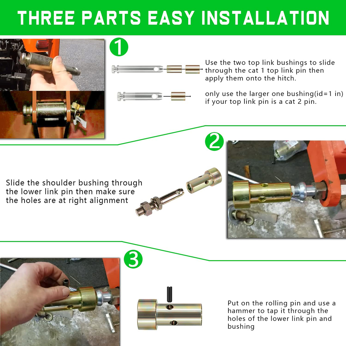 Quick Hitch Bushing Kit with Top Link and Lynch Pin D4123