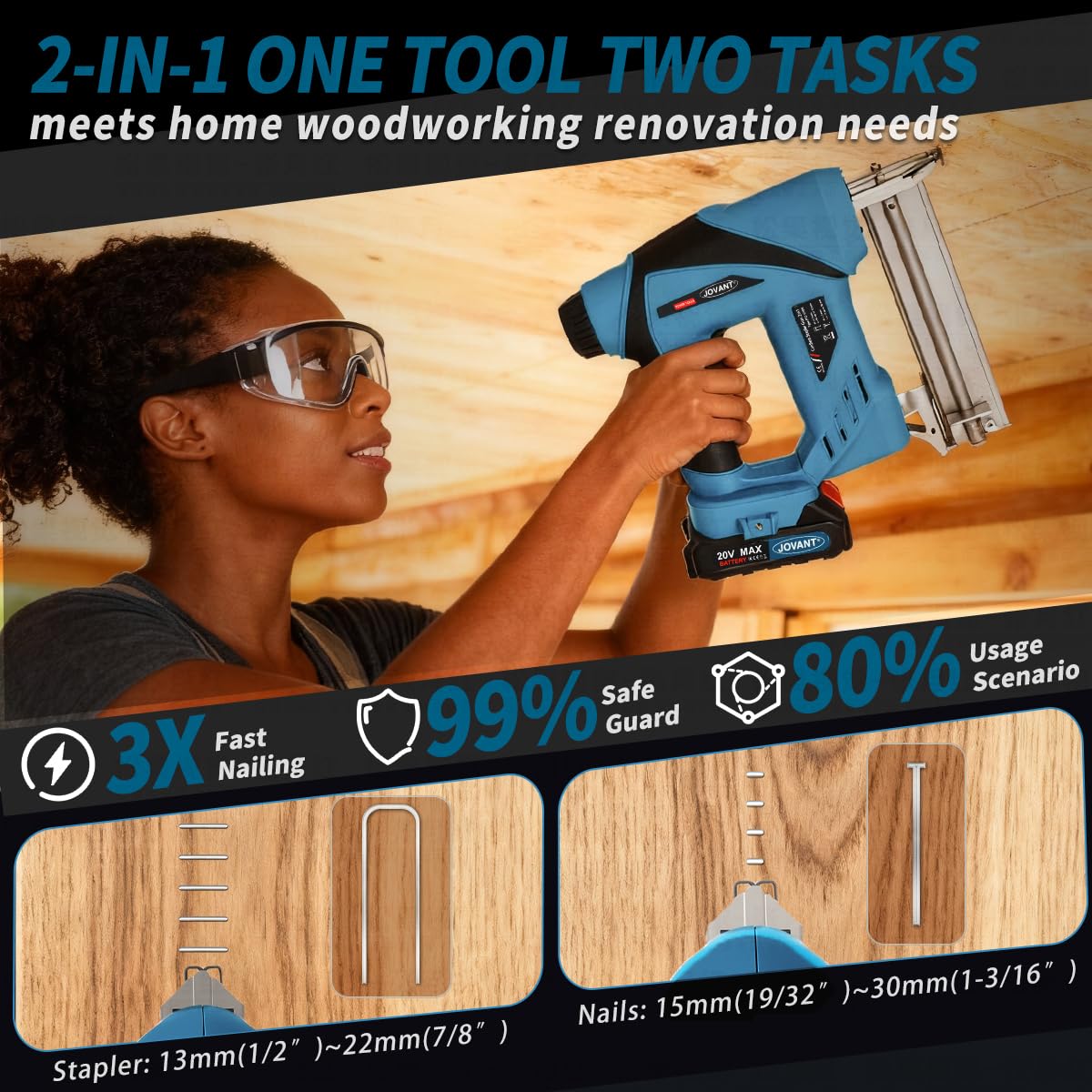 2-in-1 Cordless Nail Gun with Angle Grinder E836