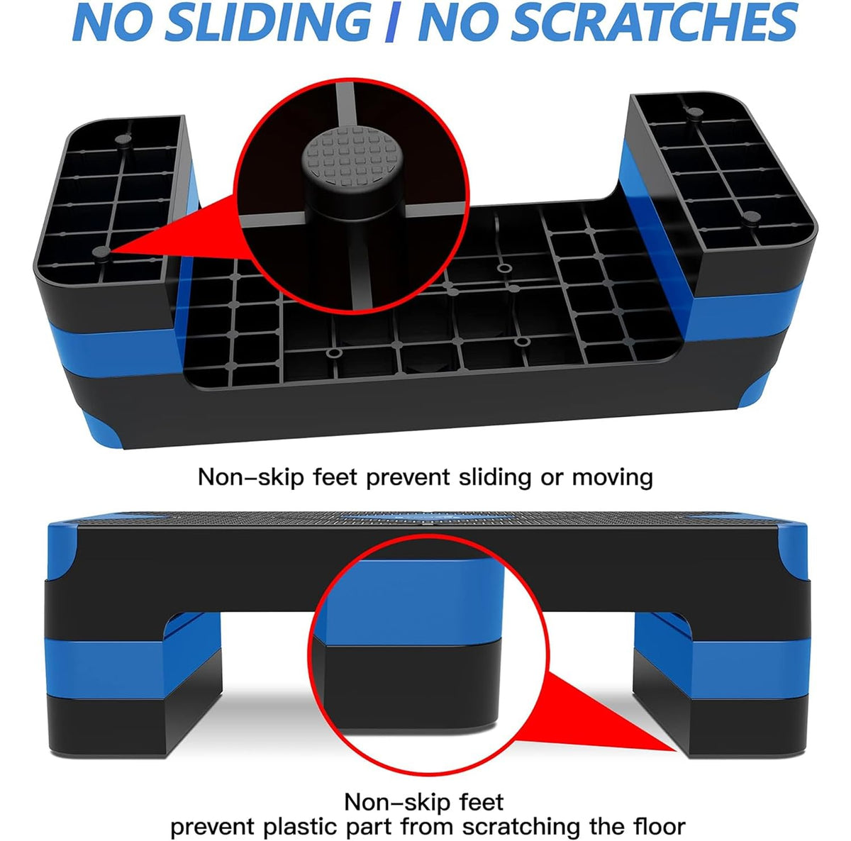 Adjustable Aerobic Exercise Step with 4” 6” 8” Risers C94582